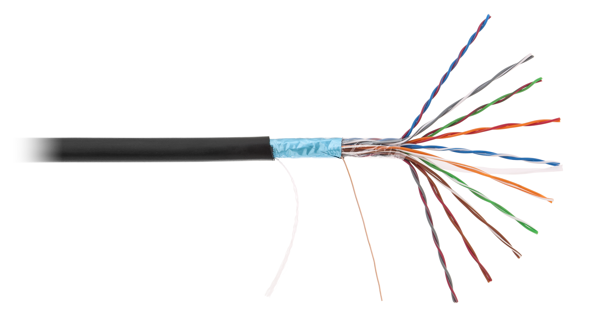 Кабель витая пара Netlan F/UTP 10 пар, Кат.5, медный, внешний, PE -40, 305м