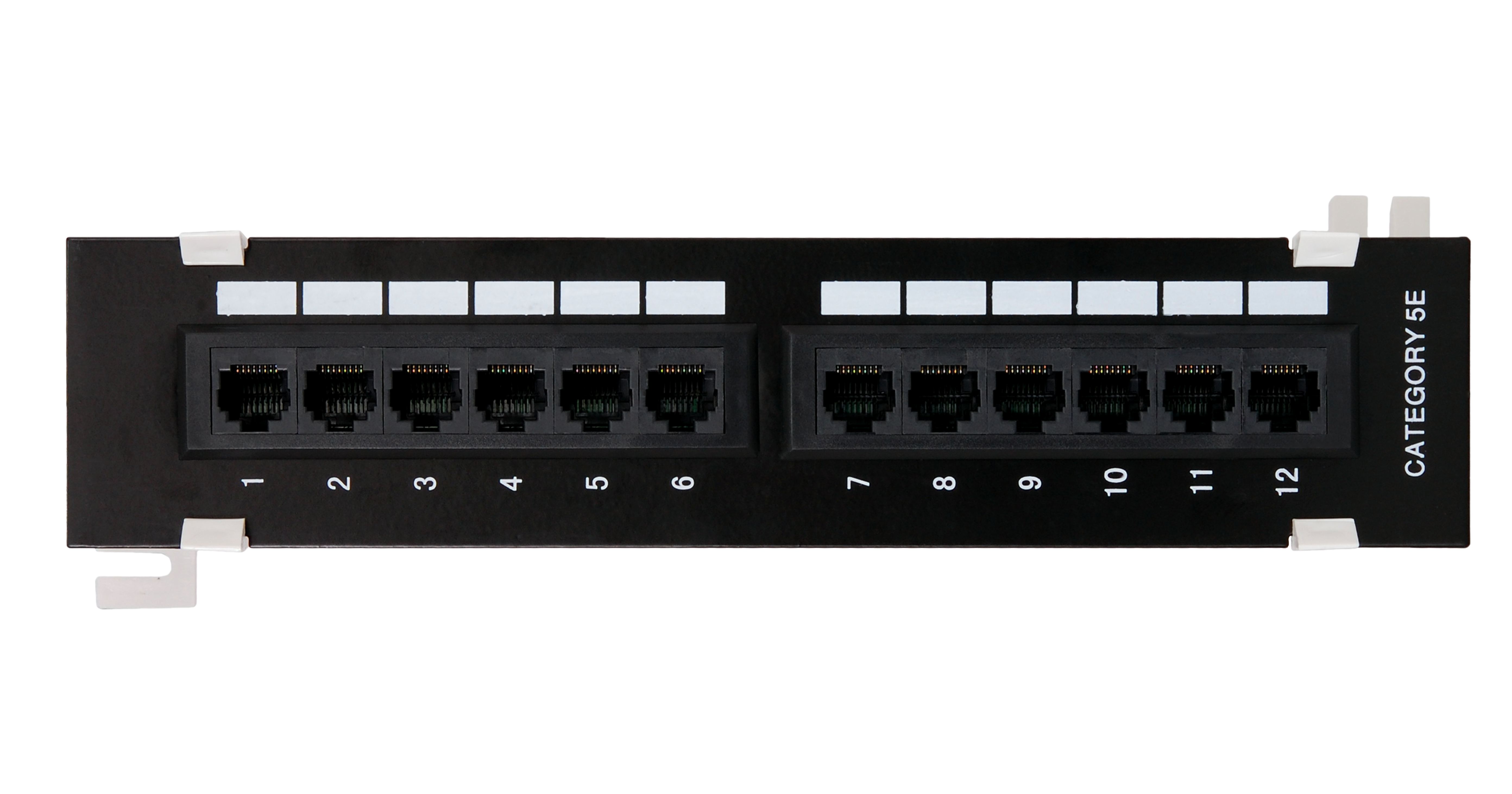 Коммутационная настенная панель Netlan, 12 портов, Кат.5e, неэкранированная, черная